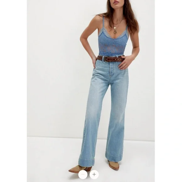 NWT FREE PEOPLE CERINE RELAXED BOOTCUT DENIM SIZE 25 - Picture 2 of 16